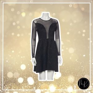 For Love and Lemons Sheer Long-Sleeved Mini Dress